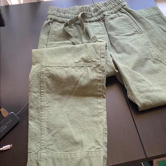 EVERLANE The Canvas Organic Cotton Sage Green Pull-On Drawstring Pants Small - Picture 4 of 8
